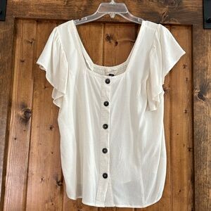 Fun linen blend top